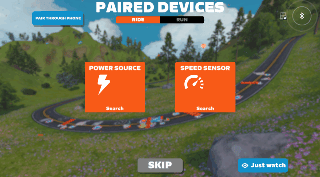 Zwift koppelen ana je fiestrainer - het koppel of pairing screen